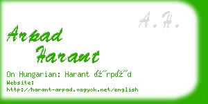 arpad harant business card